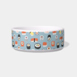 Sushi Nigiri Maki Roll Pattern<br><div class="desc">Gourmet Japanese sushi pattern on a blue background.</div>