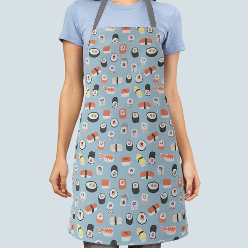 Sushi Nigiri Maki Roll Pattern Apron