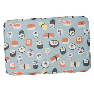 Sushi Nigiri Maki Roll Pattern Bath Mat