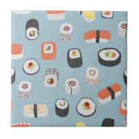 Sushi Nigiri Maki Roll Pattern Ceramic Tile