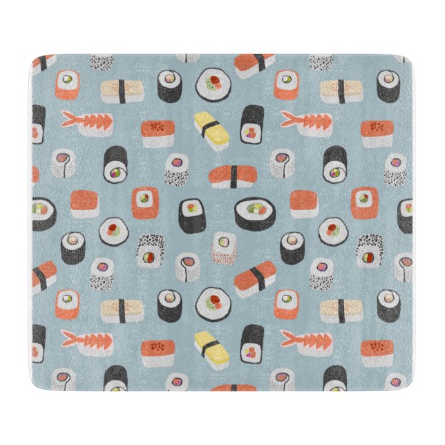 Sushi Nigiri Maki Roll Pattern Cutting Board (Front)
