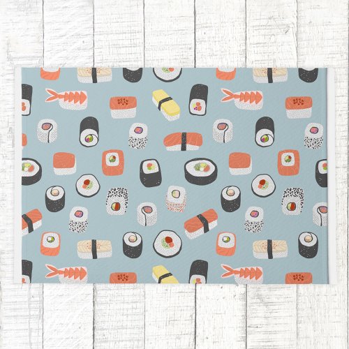 Sushi Nigiri Maki Roll Pattern Doormat