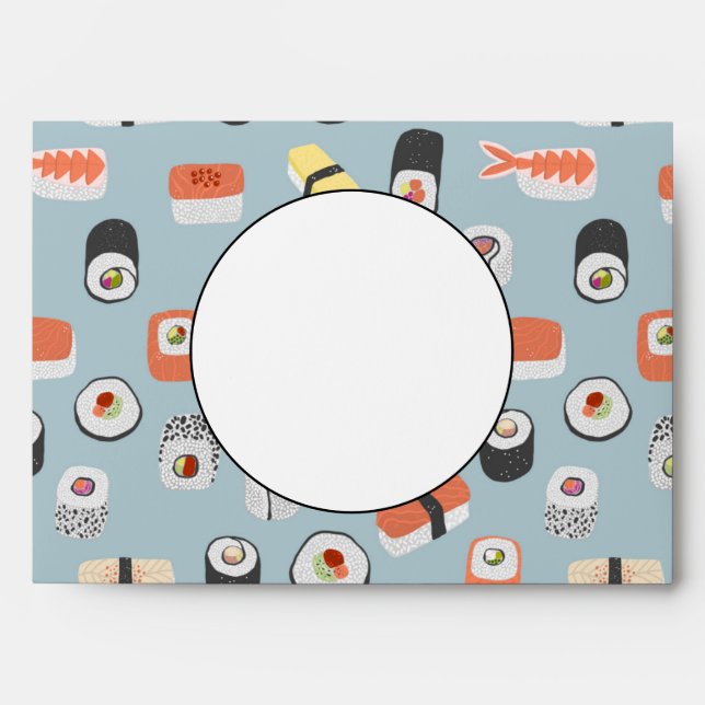 Sushi Nigiri Maki Roll Pattern Envelope (Front)