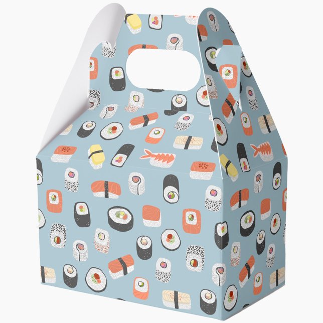 Sushi Nigiri Maki Roll Pattern Favor Boxes (Sushi pattern favor box)