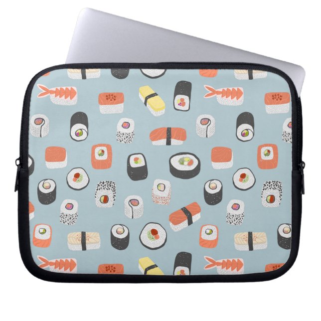 Sushi Nigiri Maki Roll Pattern Laptop Sleeve (Front)