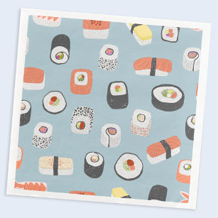 Sushi Nigiri Maki Roll Pattern Napkins