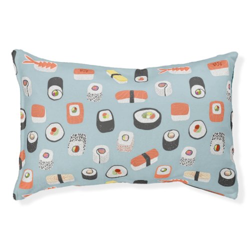 Sushi Nigiri Maki Roll Pattern Pet Bed