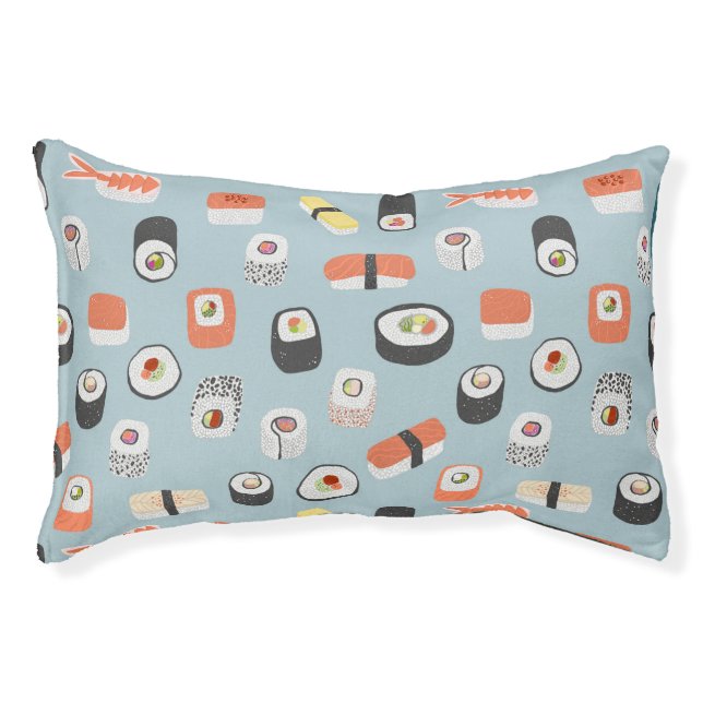 Sushi Nigiri Maki Roll Pattern Pet Bed (Front)