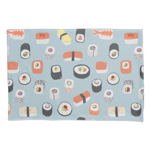 Sushi Nigiri Maki Roll Pattern Pillow Case