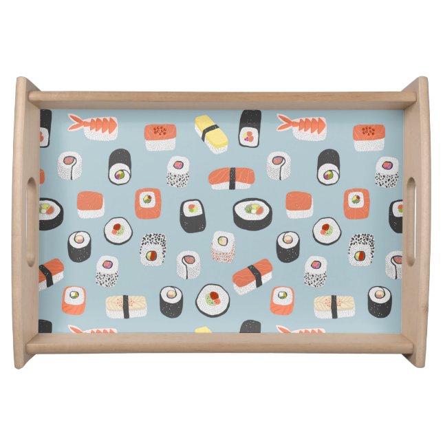 Sushi Nigiri Maki Roll Pattern Serving Tray (Front)