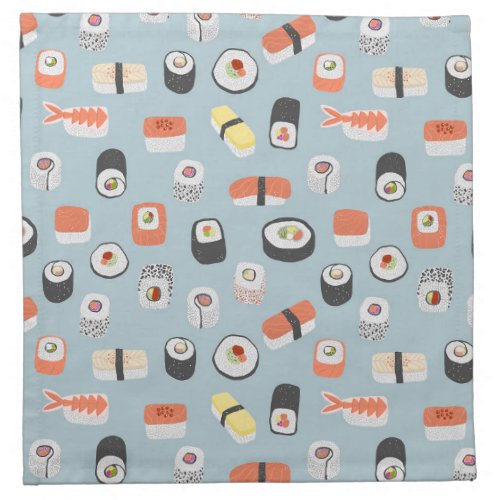 Sushi Nigiri Maki Roll Patterned Cloth Napkin