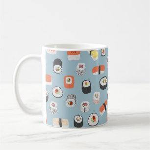Sushi Nigiri Maki Roll Patterned Coffee Mug
