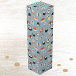 Sushi Nigiri Maki Roll Patterned Wine Box<br><div class="desc">Cute Japanese food art pattern.</div>
