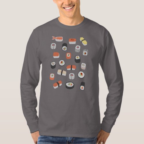 Sushi Nigiri Sashimi Maki Roll Customizable T_Shirt