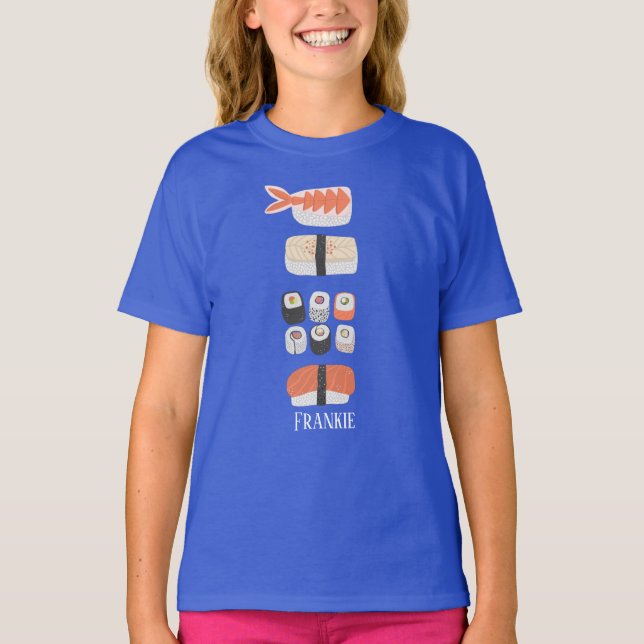 Sushi Nigiri Sashimi Maki Roll Name T-Shirt (Front)