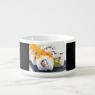Sushi on a plate bowl