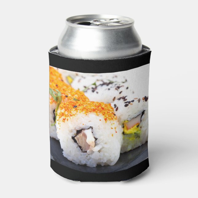 Sushi on a plate can cooler (Can Front)