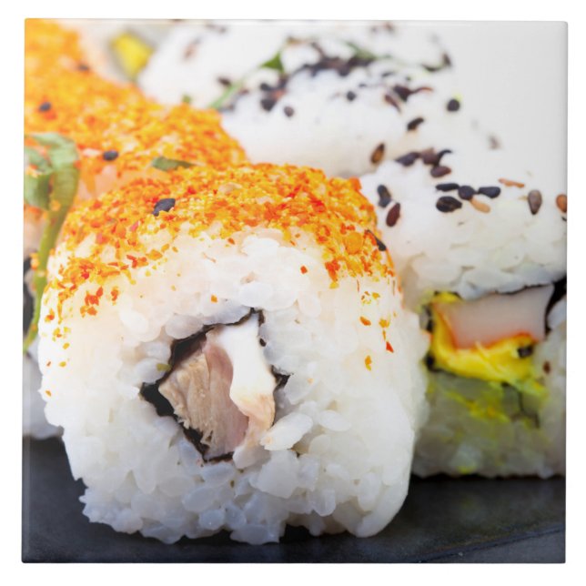 Sushi on a plate ceramic tile (Front)