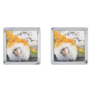 Sushi on a plate cufflinks