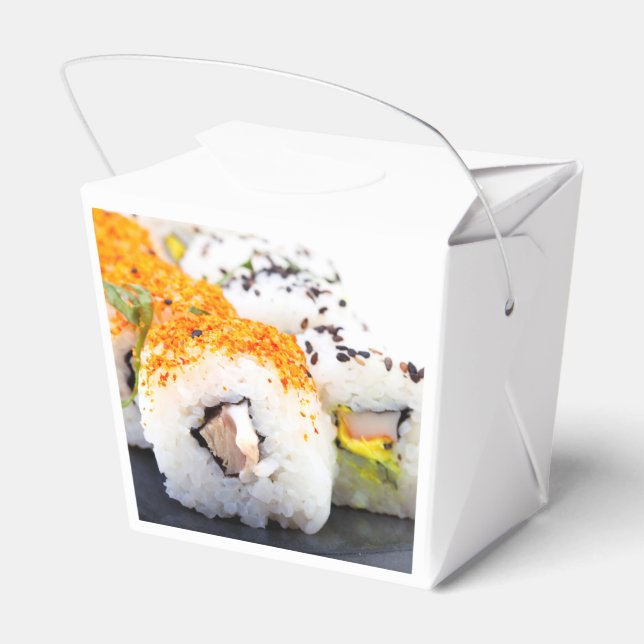 Sushi on a plate favor boxes (Back Side)