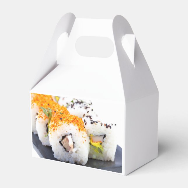 Sushi on a plate favor boxes (Back Side)