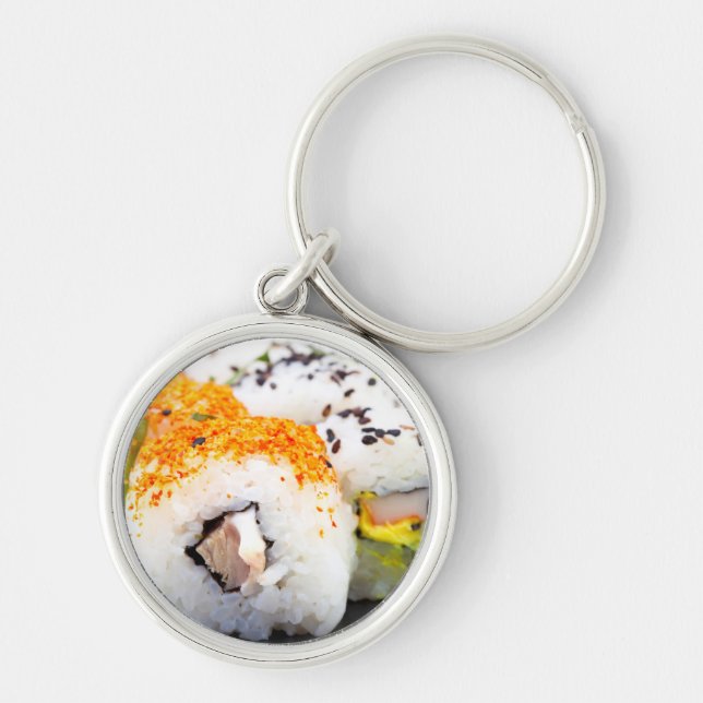 Sushi on a plate keychain (Front)