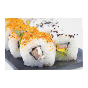 Sushi on a plate placemat