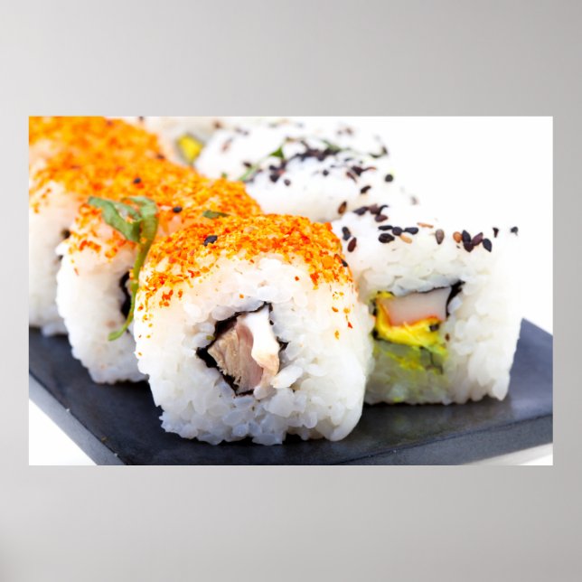Sushi on a plate poster (Front)