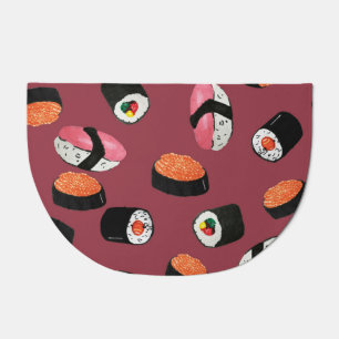 Sushi Onigiri Rolls: Seamless Illustration Doormat
