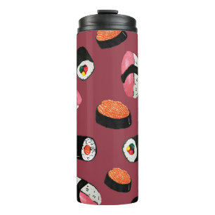 Sushi Onigiri Rolls: Seamless Illustration Thermal Tumbler