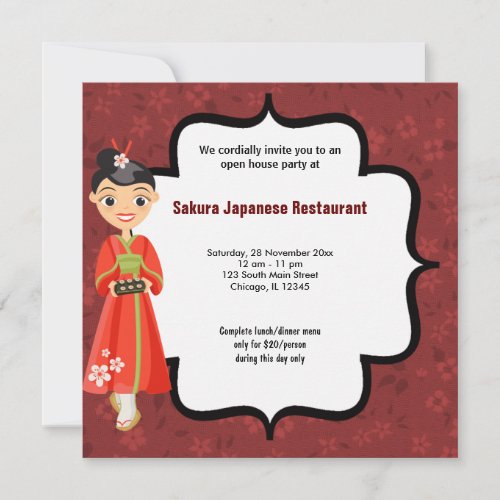 Sushi Open House Invitation