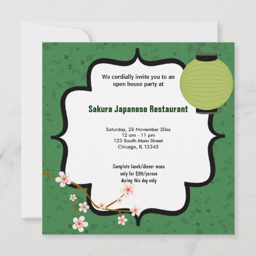 Sushi Open House Invitation