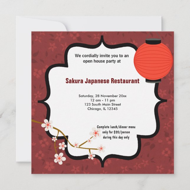 Sushi Open House Invitation (Front)