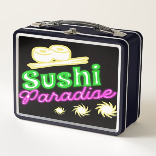Sushi Paradise Neon Metal Lunch Box