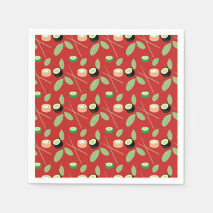 Sushi Party Hibachi Rolls and Chopsticks Napkins