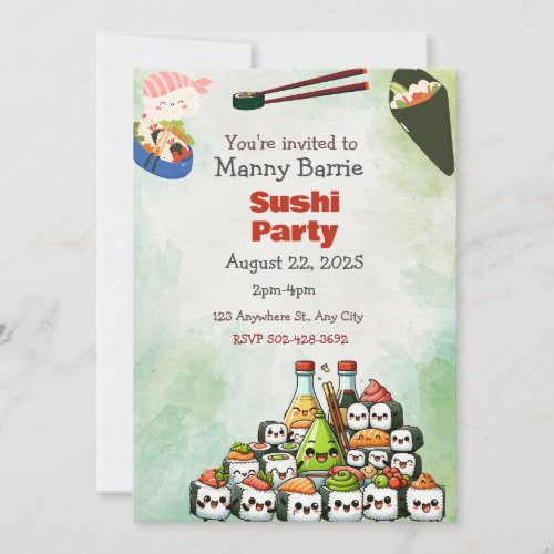 Sushi Party Invitation