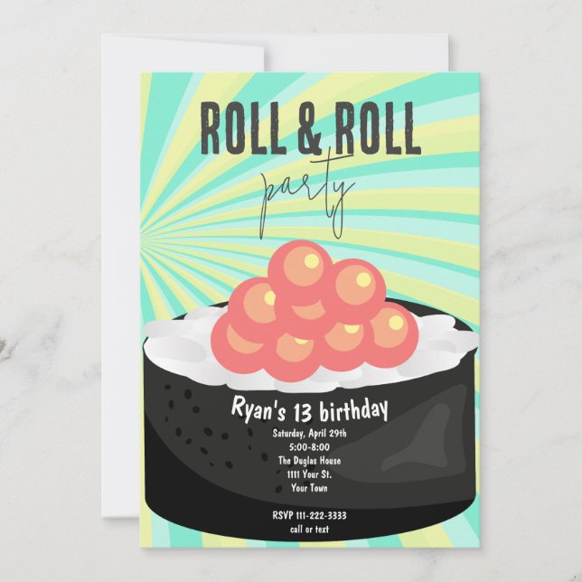 Sushi party invitation (Front)