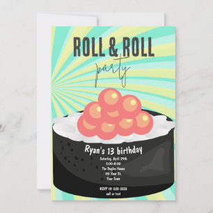Sushi party invitation