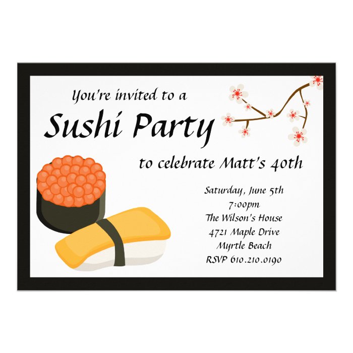 Sushi Party Invitation