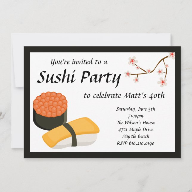 Sushi Party Invitation (Front)