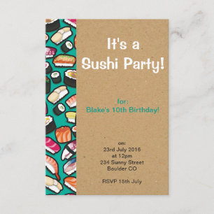 Sushi Party Invitation