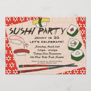 Sushi Party Invitation
