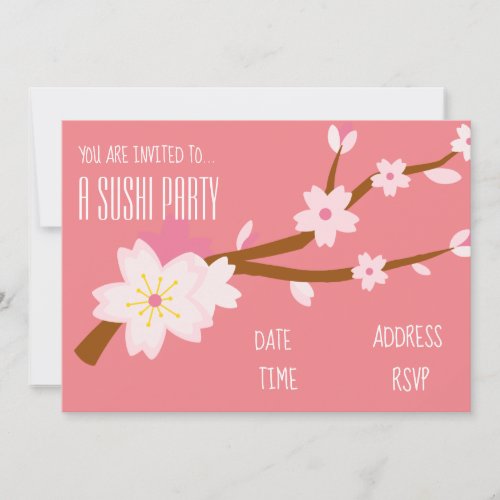 Sushi Party Japanese party Invitation