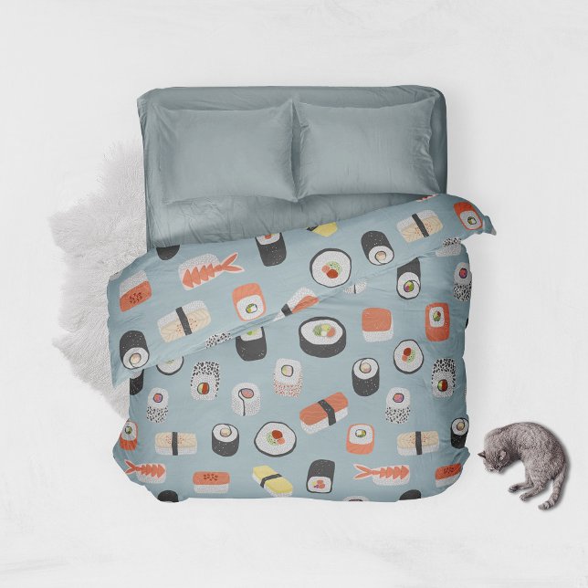Sushi Pattern Blue Duvet Cover (Creator Uploaded)