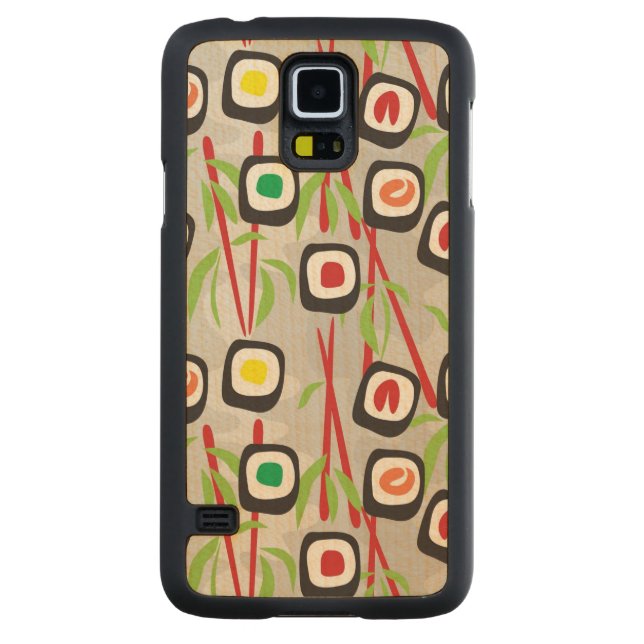 Sushi Pattern Carved Maple Galaxy S5 Slim Case (Back)