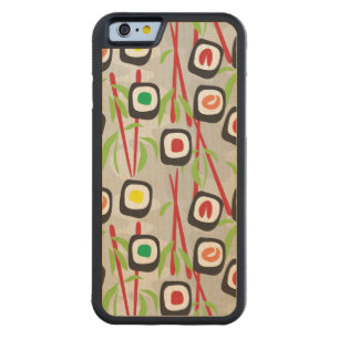 Sushi Pattern Carved Maple iPhone 6 Bumper Case
