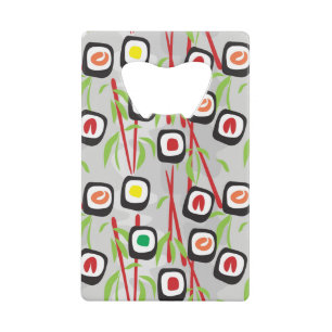 Sushi Pattern Credit Card Bottle Opener