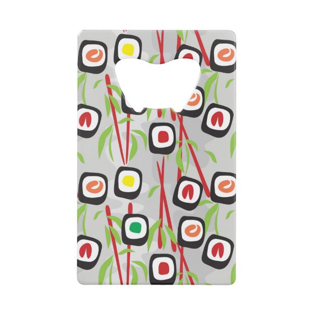 Sushi Pattern Credit Card Bottle Opener (Front)