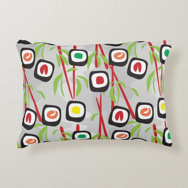 Sushi Pattern Decorative Pillow (Front)