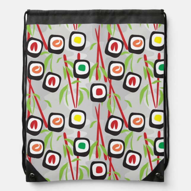 Sushi Pattern Drawstring Bag (Front)